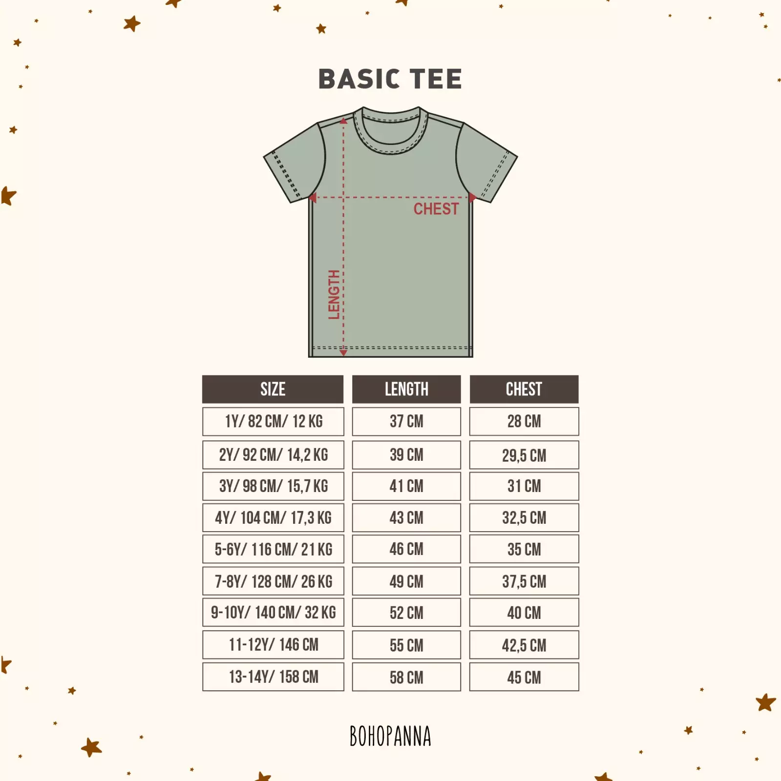 BOHOPANNA - BASIC TEE (Kaos Anak)