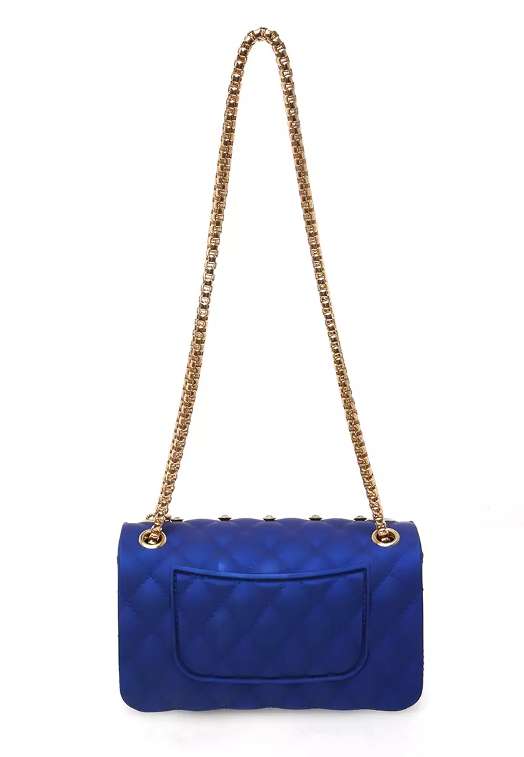 Hata Tas Slempang Wanita Free Boneka & Syal Random Slingbags Jelly - Biru
