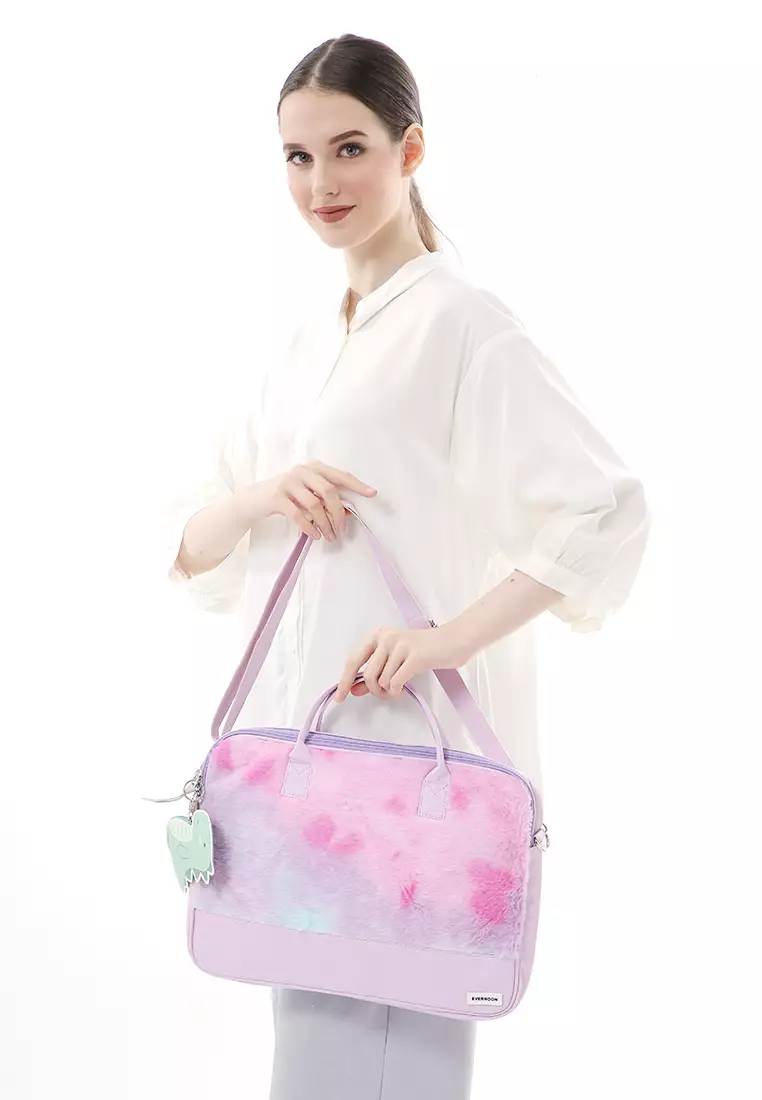 Shania Laptop SlingBag Fluffy Purple Pink With Mini Pouch -  Purple 5 Dino