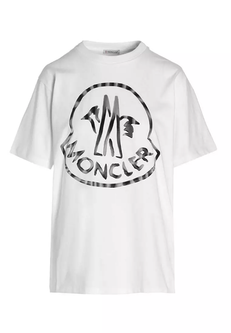 Buy Moncler Moncler Logo Printed T-Shirt in Off White 2023 Online