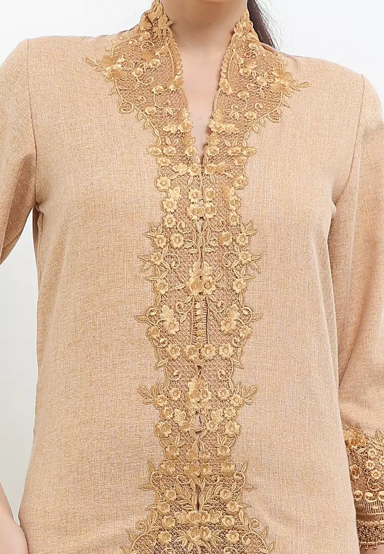 Embroidery LONG Kebaya L/Slv>Bunga Melati