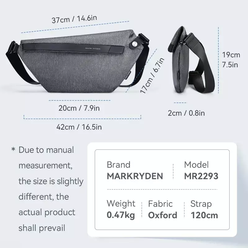 Mark Ryden MR2293 Tas Selempang Pria Crossbody Waist Bag Sling Bag - GREY