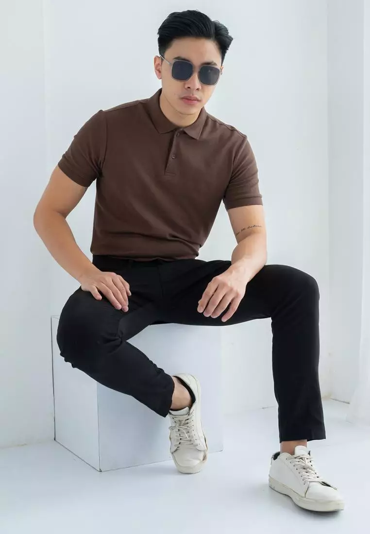 Kale Park Brown / Kaos Polo Pria Lengan Pendek Kerah / Polo Shirt Slim Fit