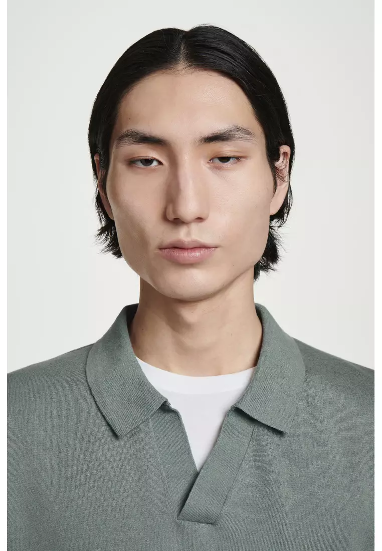 KNITTED LINEN POLO SHIRT