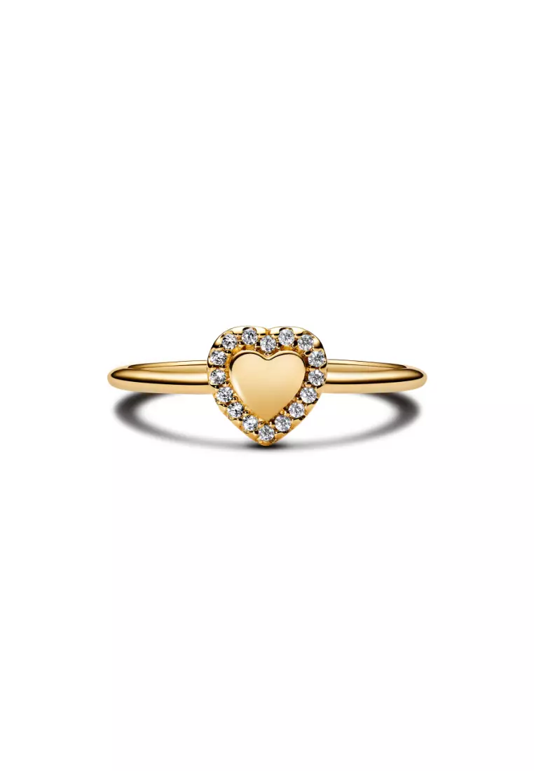 Engravable Heart Halo Ring