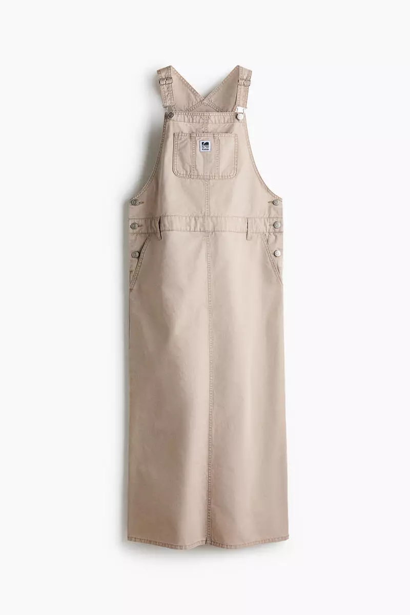 Twill dungaree dress