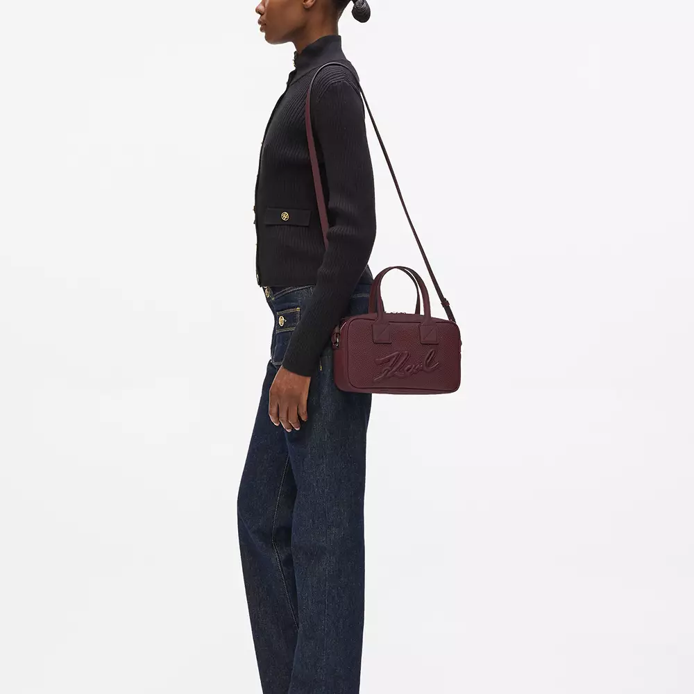 K/Skuare Bauletto Grainy Handbag Windsor Burgundy