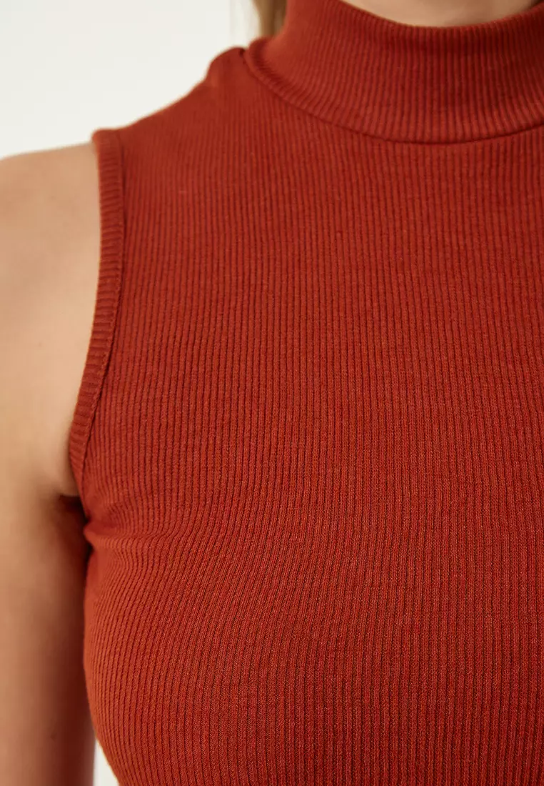 Mock Neck Rib Top