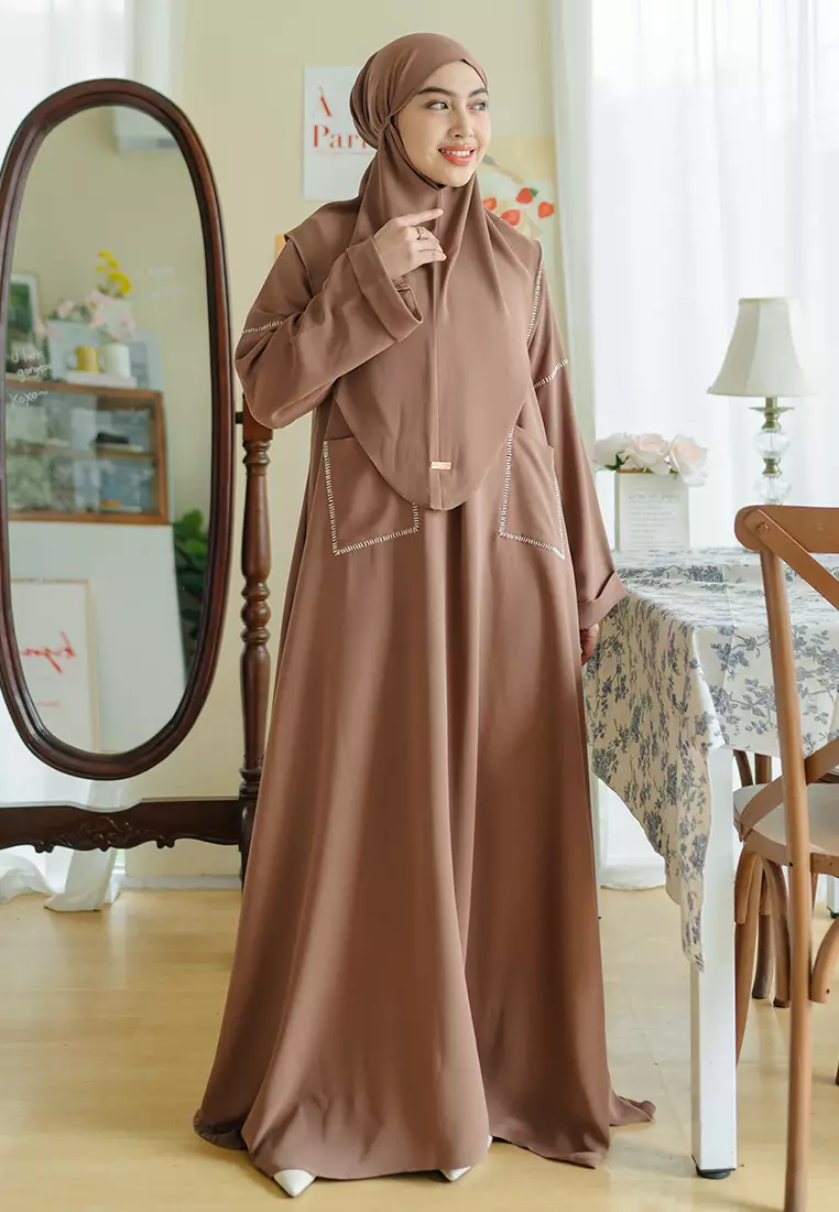 Sahla Abaya Set Brown Sugar