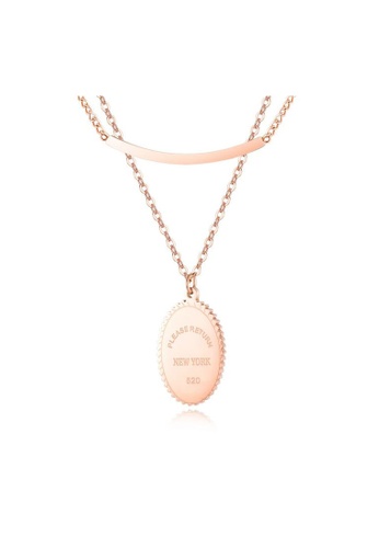 Air Jewellery gold Luxurious Denver Round Necklace In Rose Gold 850BFAC9B837F8GS_1