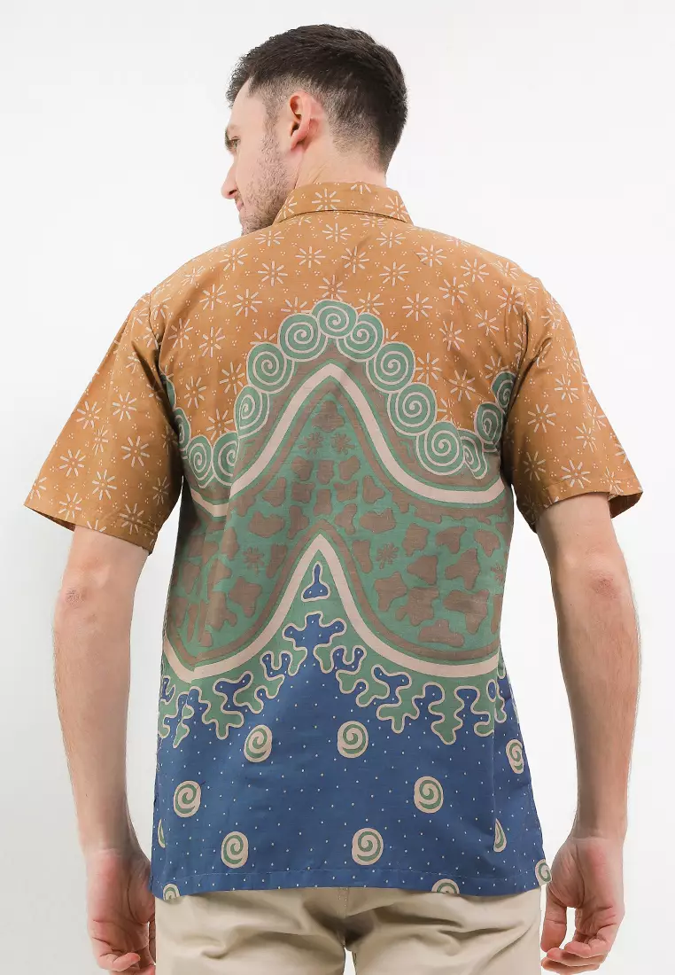 Gulali Kemeja Batik Premium Pria Casual Modern Lengan Pendek