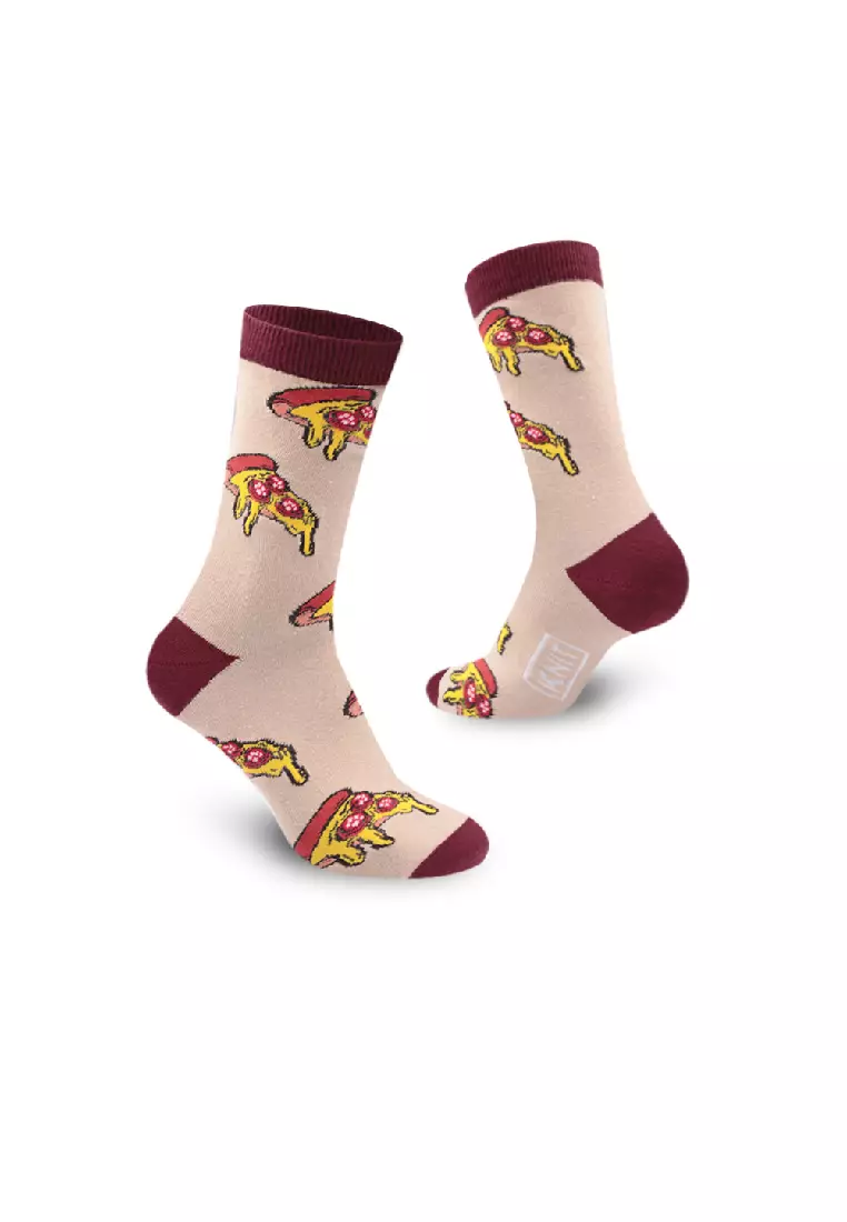Knit Men's Pizza Cotton Light Performance Crew Socks 1 Pair KMC2203