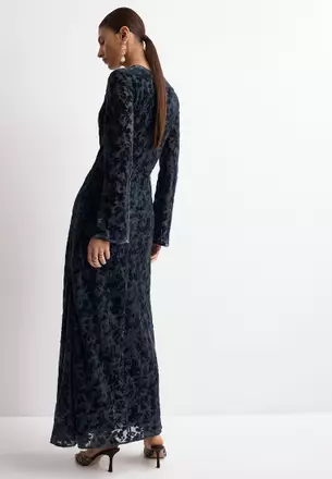 navy blue lace two piece dress Two Piece Navy Blue High Neck Homecoming Dress with Lace, A Line Satin –  cherishgirls main image 1