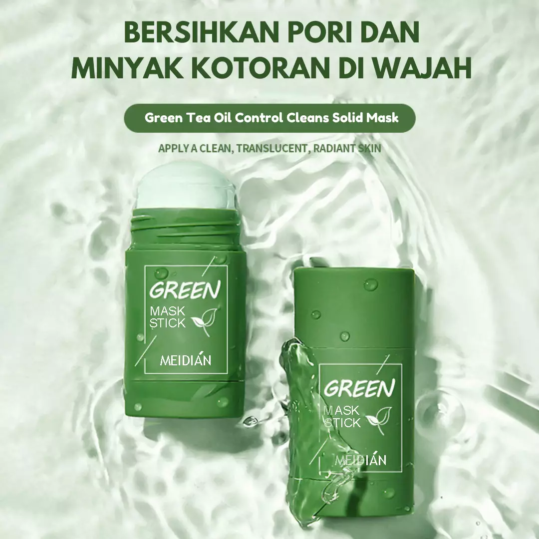 BPOM Meidian Green Mask Pore Clay Stick Masker Wajah Pembersih Pori Pori dan Minyak Venrc Wakakids