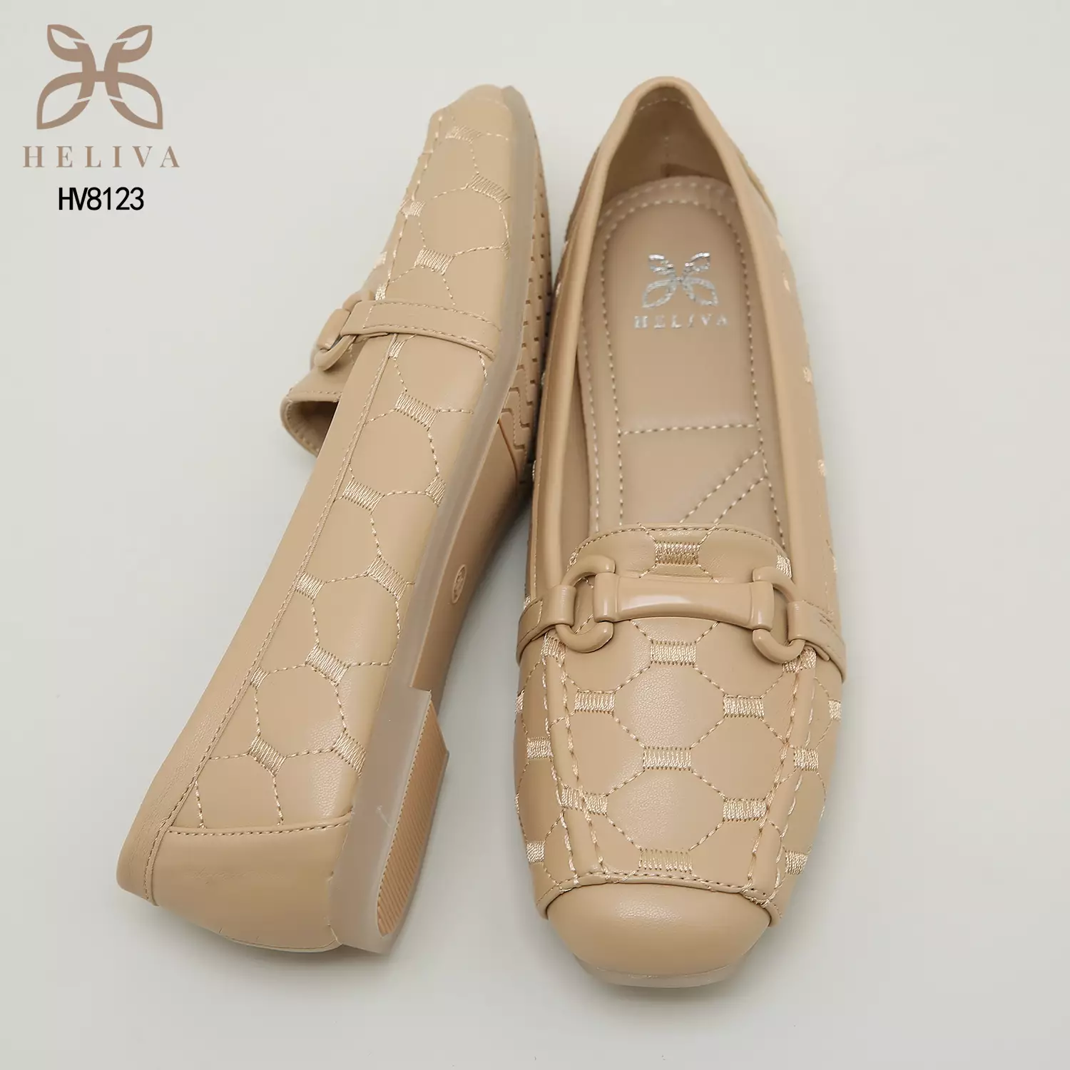 Heliva Abby Sepatu Loafers Slip On Monogram Horsebit