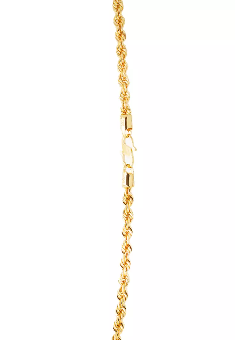TOMEI Twisted Necklace 60cm, Yellow Gold 916