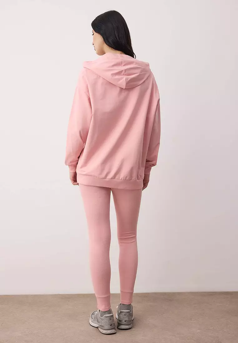 Dried Rose 3-Pack Oversized /Wide Fit Hooded Tights Knitted Bottom - Top Set Twoaw26Au151