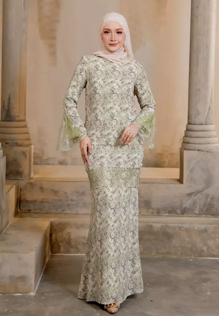 Kasturi Luxe Kurung Modern Chiffon with Sequin Lace