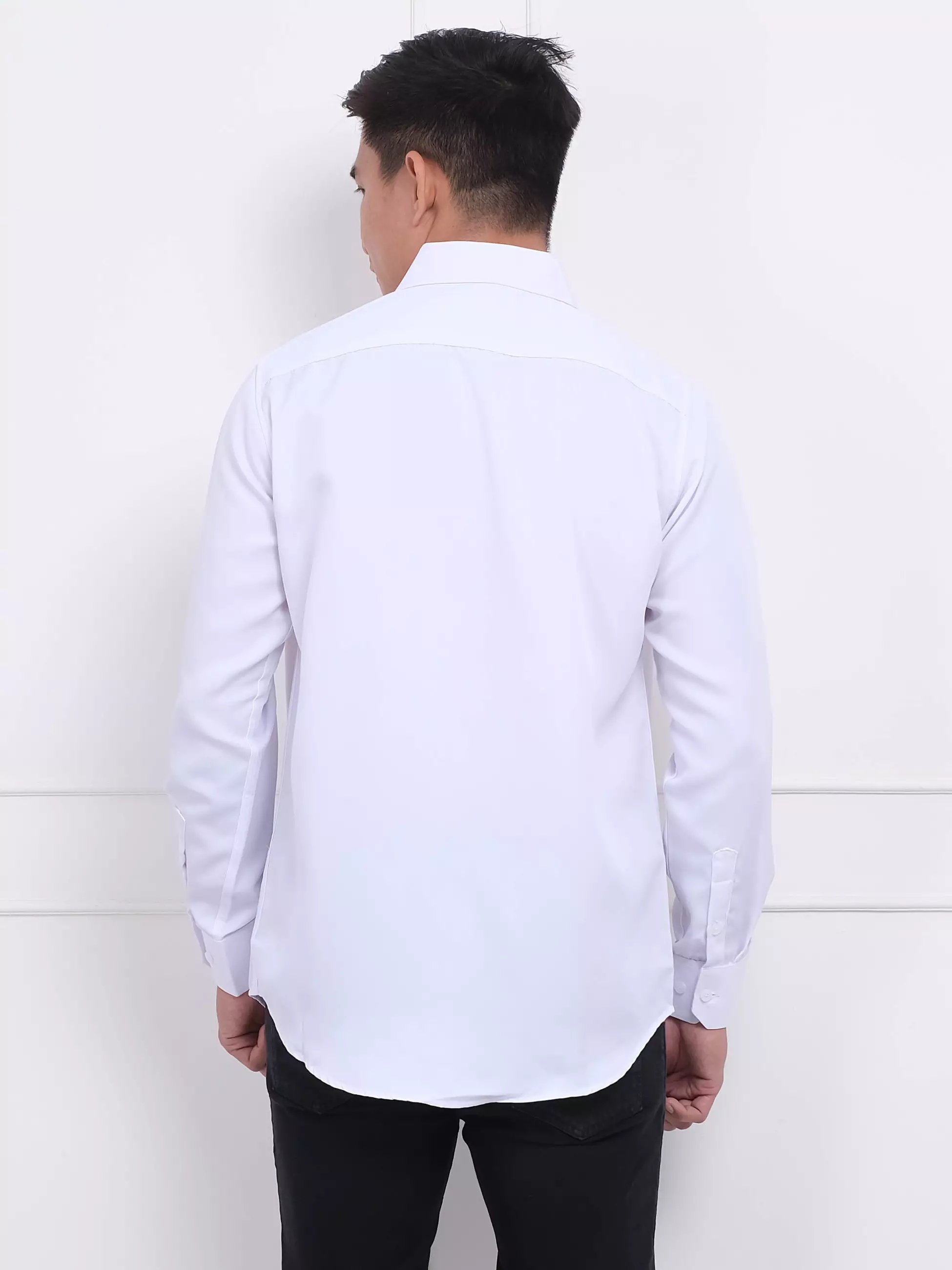 Andre Michel Kemeja Polos Lengan Panjang Putih 16490