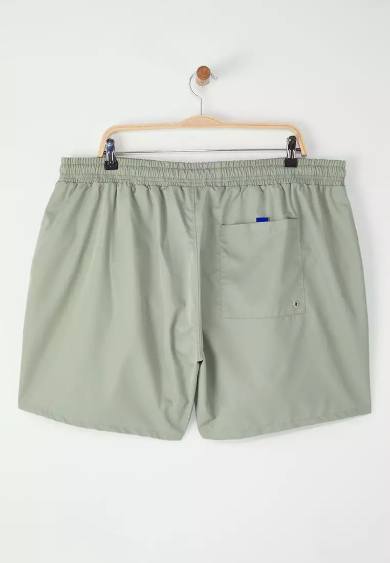Light Khaki Plus Size Standard Fit Swimsuit Swim Shorts TMNSS24KD00000