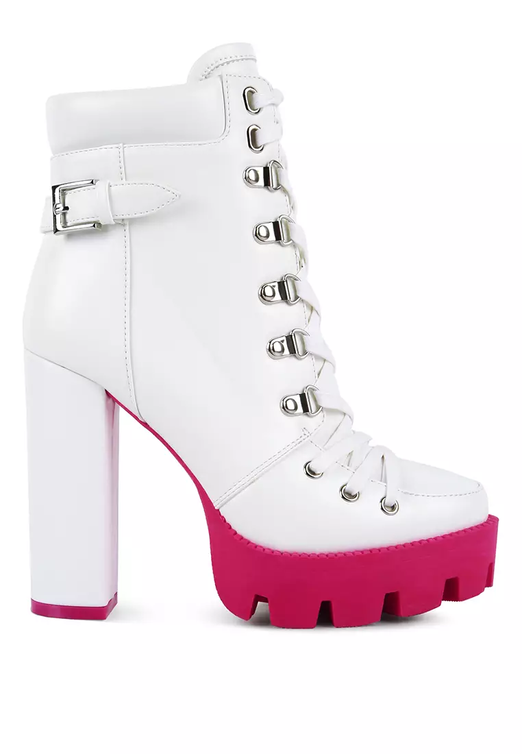 Discount on London Rag  shoes - SKU: Cushion Collared White Biker Boot