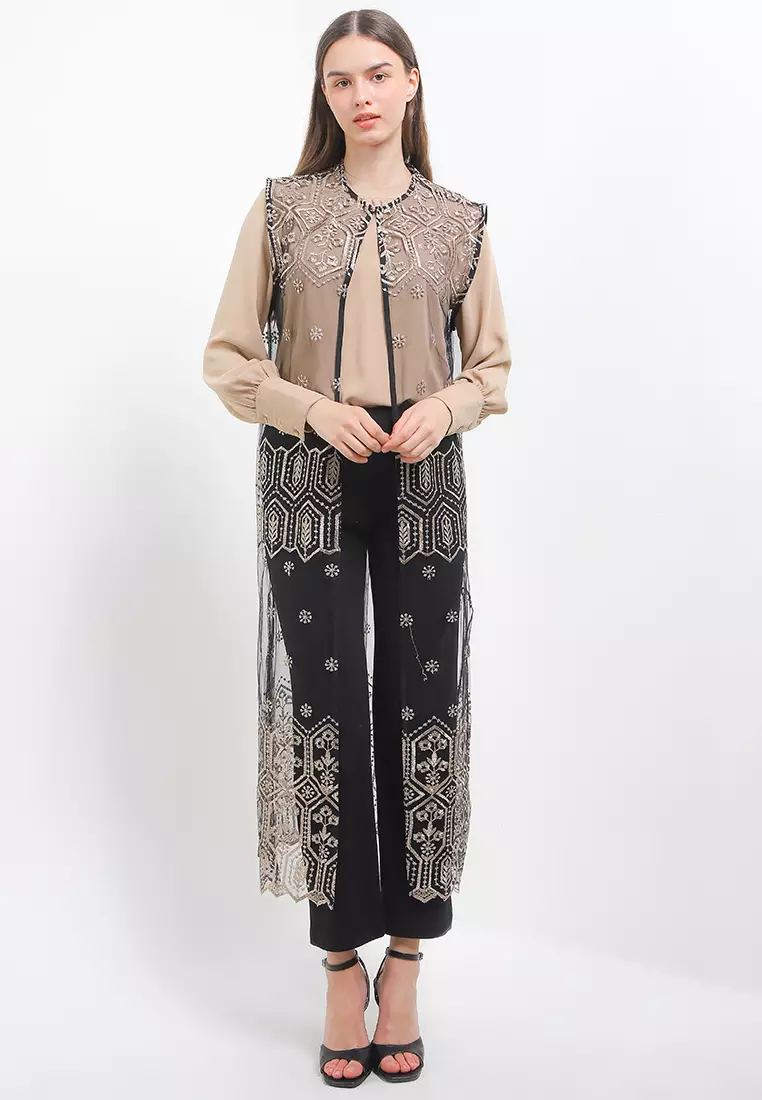 Ethnic Emb Mesh Vest
