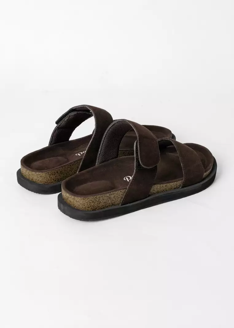 Pamole Sandal Wanita Kekinian Sendal Flat Wanita Sendal Wanita - Asta Series - Kopi