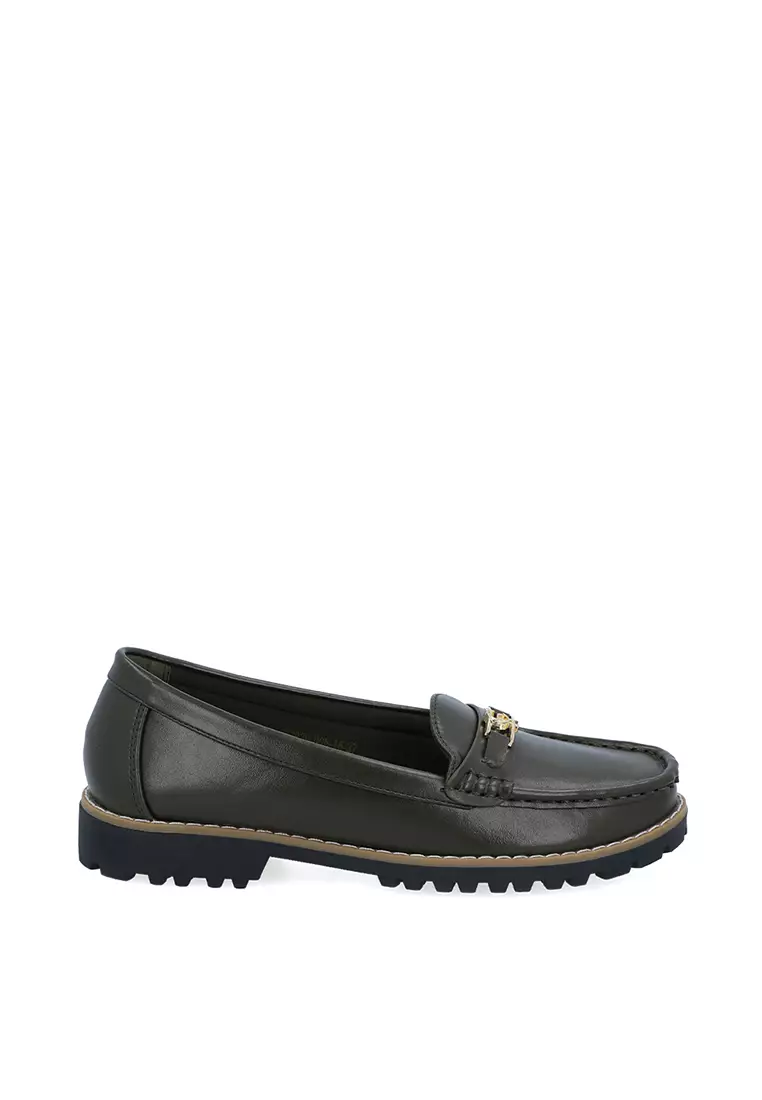 Dark Green Heidi Loafers