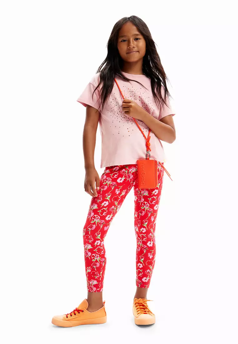 Desigual Girl Rhinestone heart T-shirt.