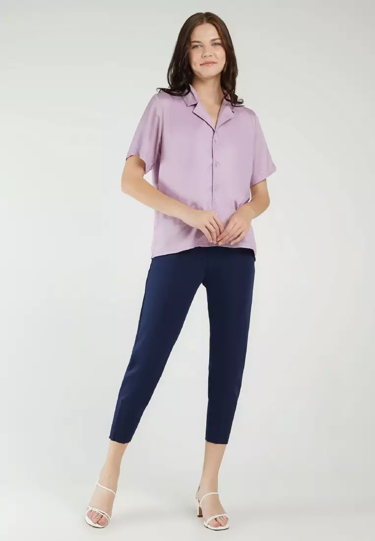 Mayonette Jasmine Top - Baju Atasan Wanita Terbaru Blouse Korean Style - Lilac