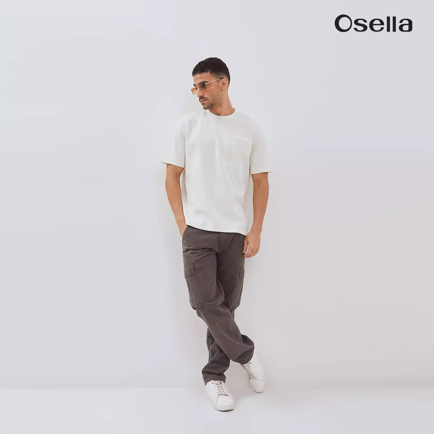 Osella Heavyweight Cotton Relaxed Fit T-Shirt 2071501988 | Atasan Kaos Lengan Pendek Pria