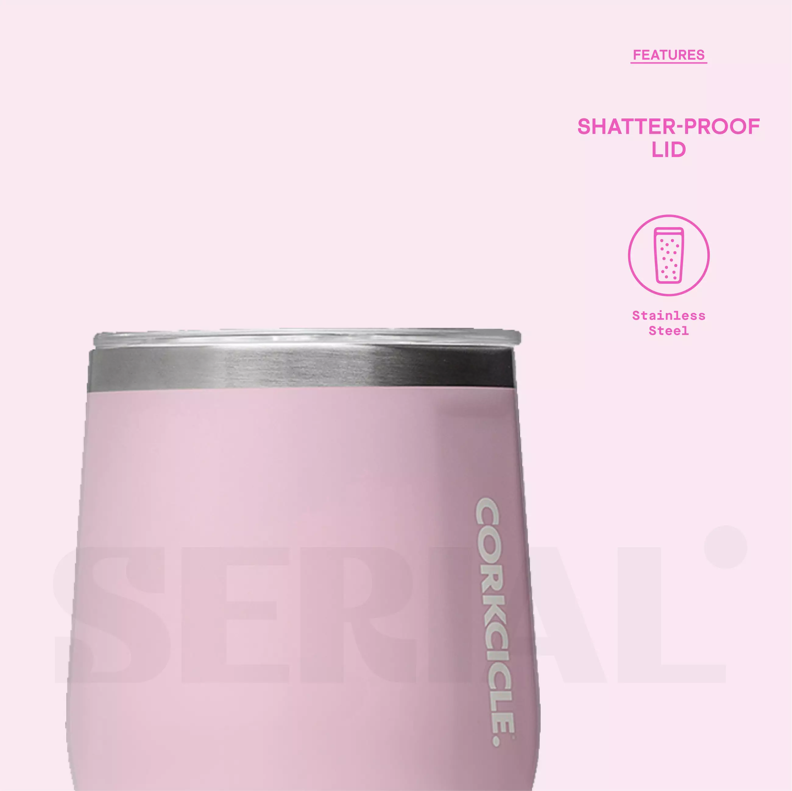 CORKCICLE® Stemless 12oz - Classic Rose Quartz