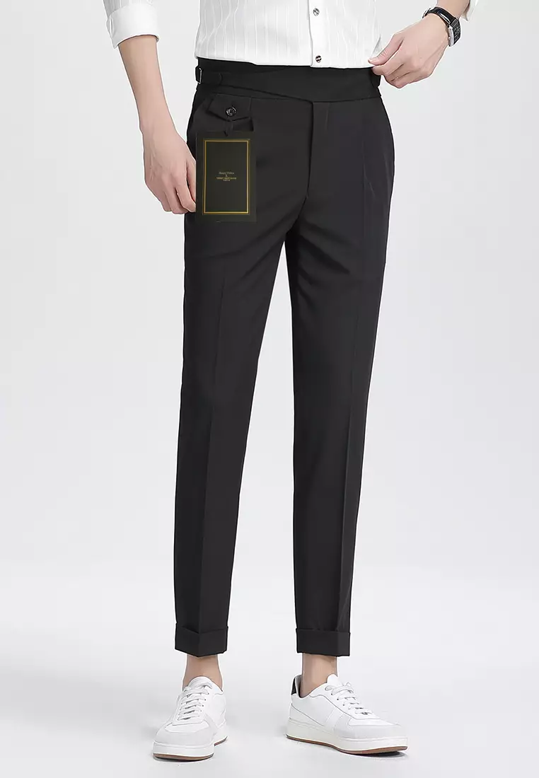 Thin Slim Fit Cropped Suit Pants DF1002A