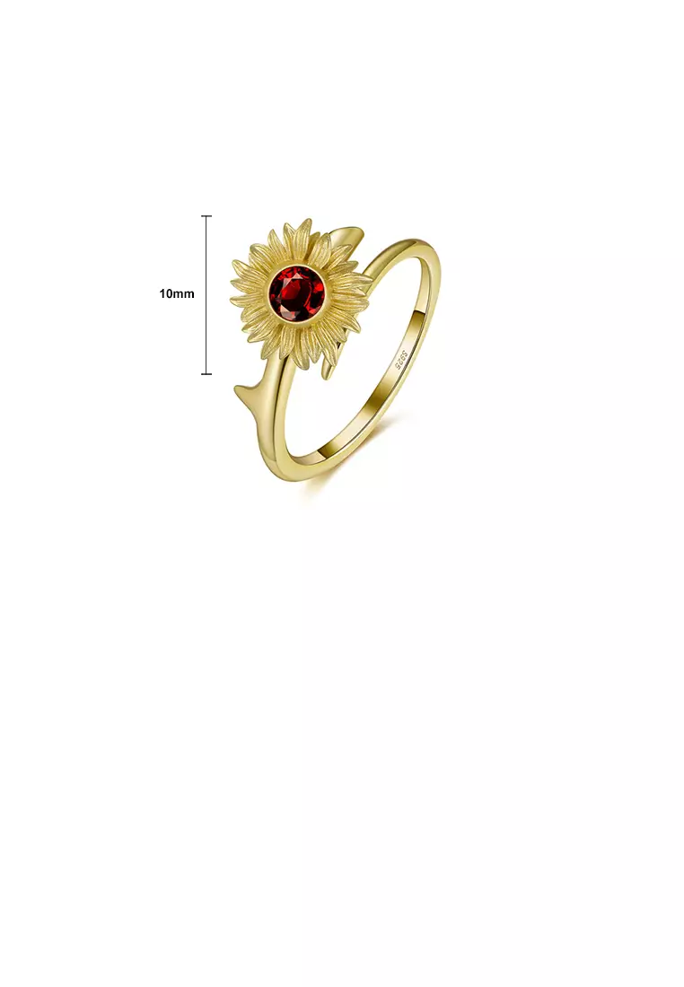 Gold sunflower ring discount