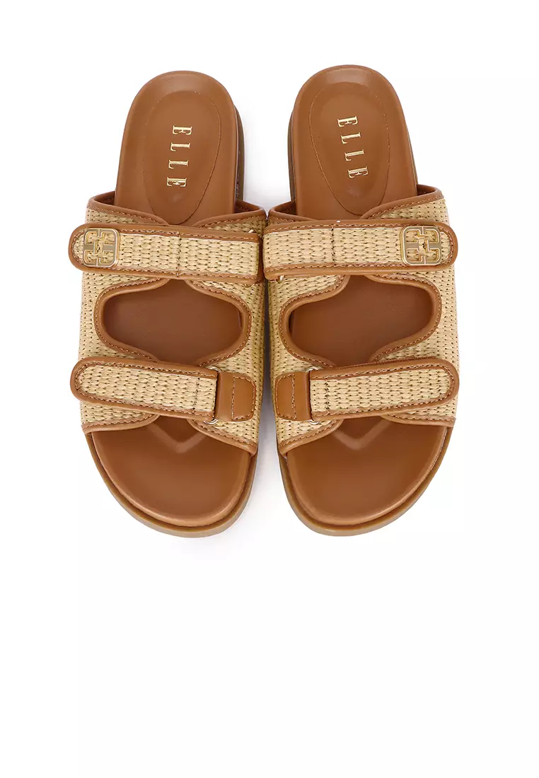 Thalia Comfy Fit Footbed Microfiber Leather Sandals Sandals