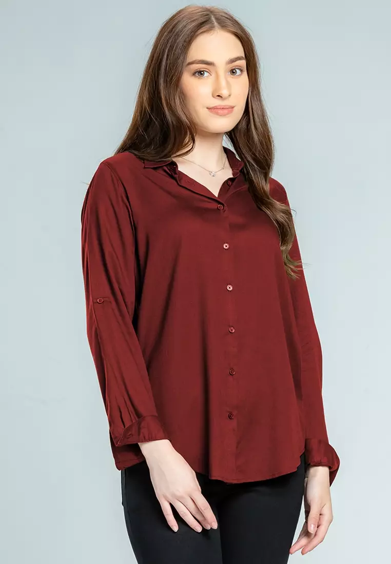 C2 Getafe Red Kemeja Casual Wanita