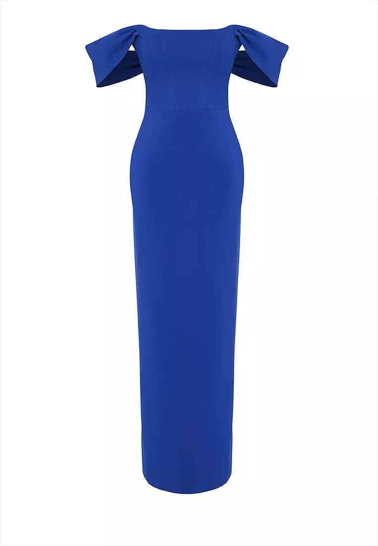 Off Shoulder Slit Maxi Dress