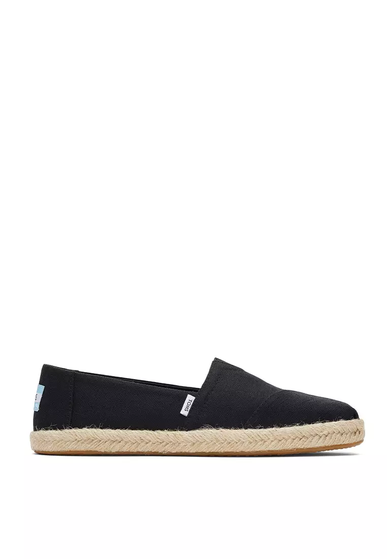 Discount on Toms  shoes - SKU: Espadrille Alpargata Rope Women - Black Recycled Cotton Slub Woven