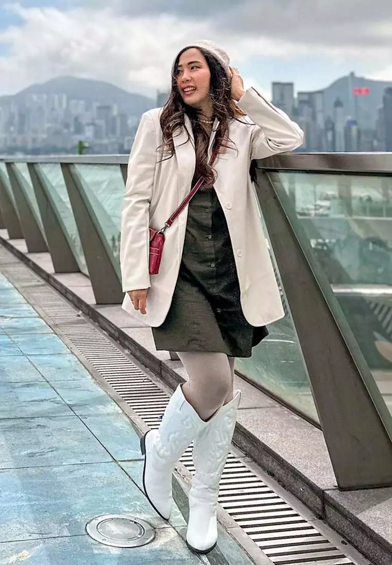 Cream Basic Button Down Blazer