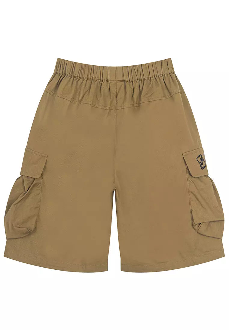 Graphic Printed Cargo Shorts With Double Pockets