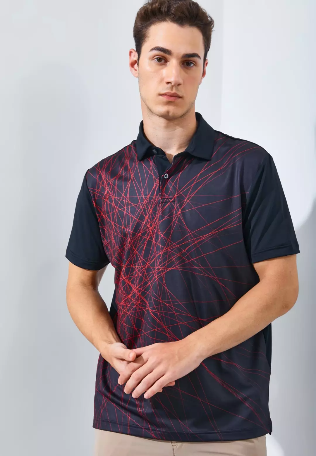 Jack Nicklaus Mojave Premium Fracture Print Polo Red Dune