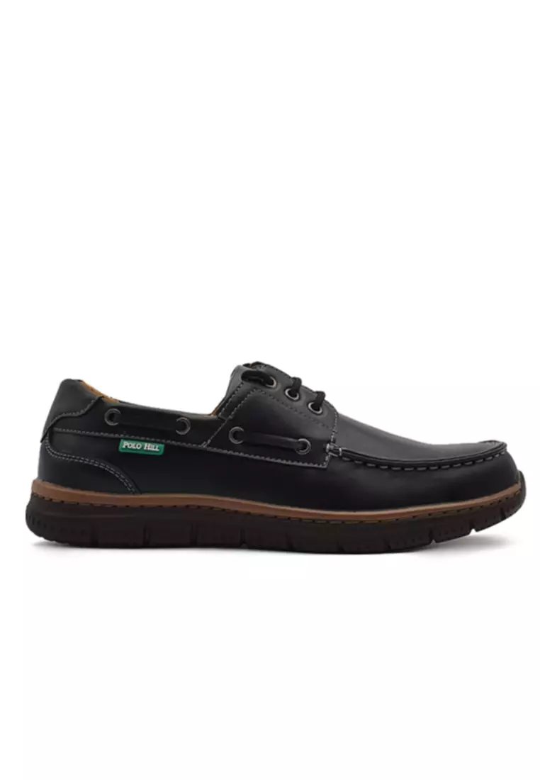 Black polo boat clearance shoes