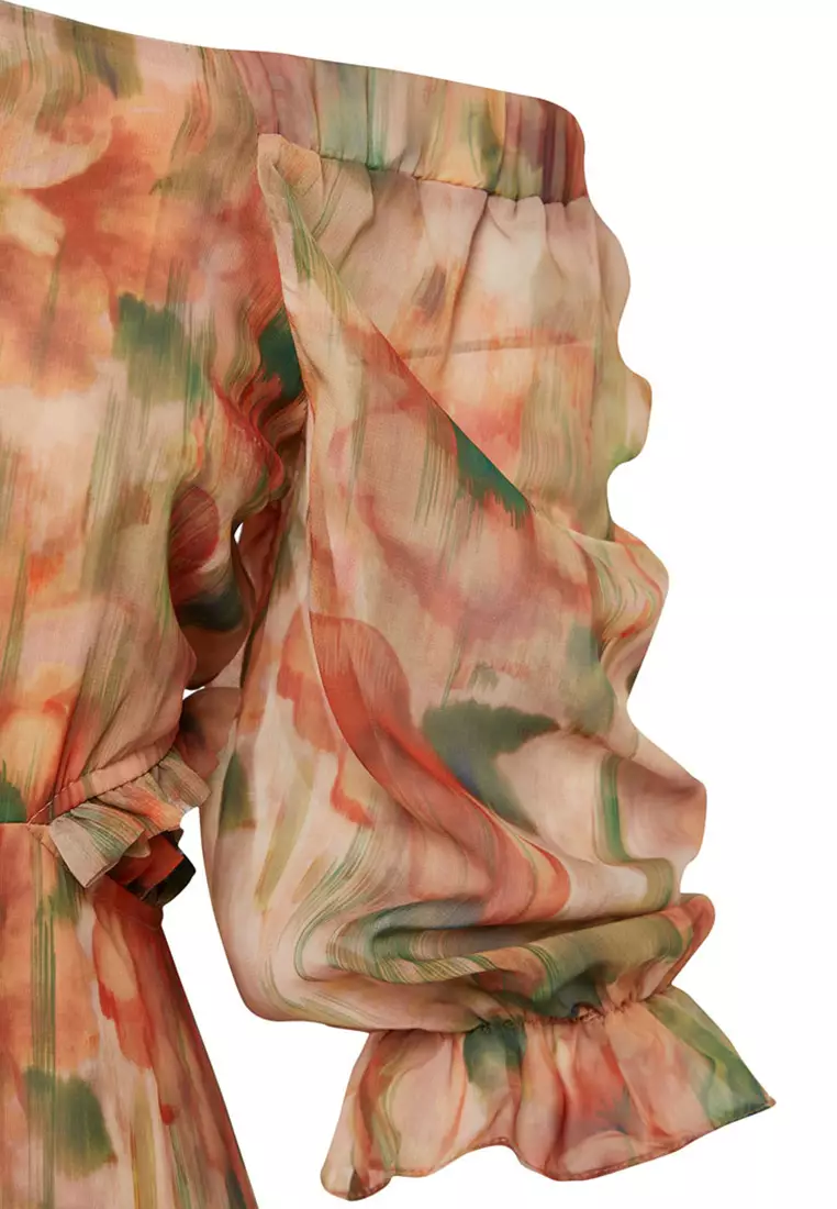 Ruffles Patterned Dress