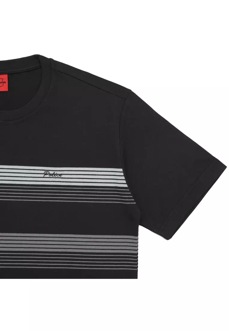 POLICE T-Shirt Salur Bordir Cotton Premium Pria