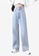 XAFITI 藍色 女式高腰直筒寬鬆牛仔褲 - 深藍色 48F68AAC526780GS_1