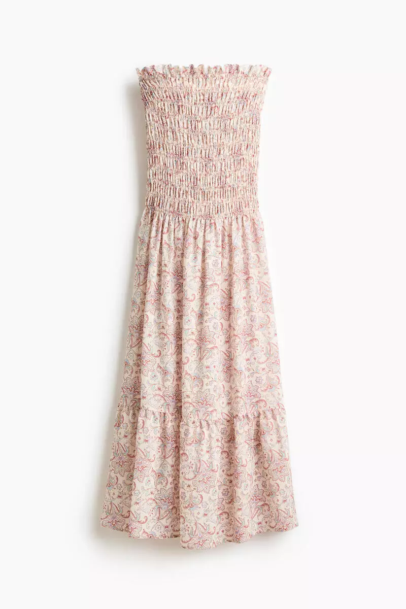 Smocked bandeau dress