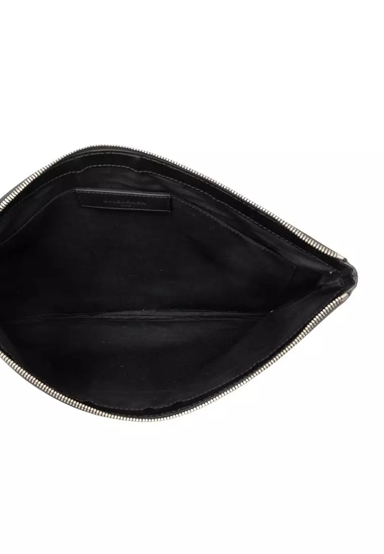 Pre-Loved Balenciaga Canvas Navy Clip Clutch L