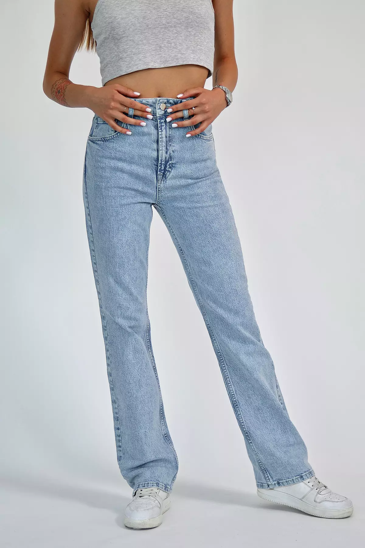 High Waist Straight Cut Comfort Jeans
