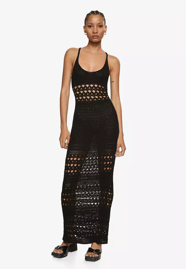 Mango Knitted Dress Openwork Details 2024, Buy Mango Online