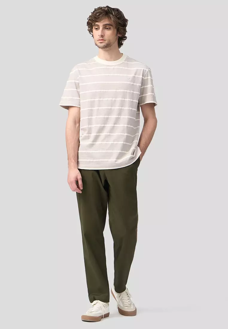 Regular Fit Stripe T-Shirt In Jacquard Knit